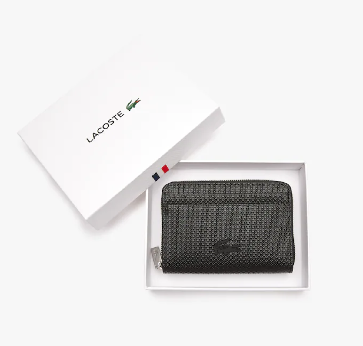 LACOSTE Petit porte-monnaie unisexe Chantaco zippé en cuir premium