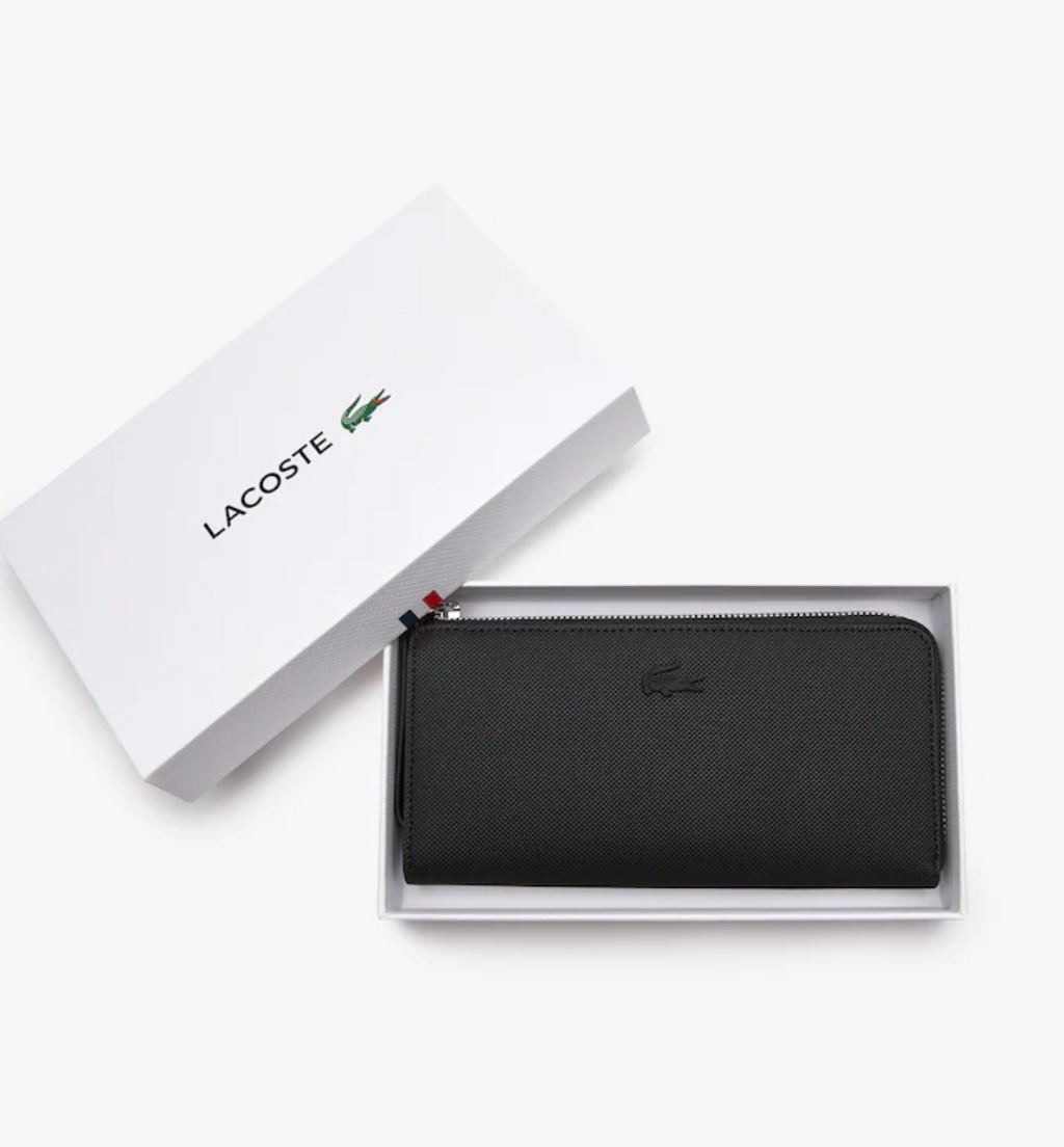 LACOSTE Portefeuille zippé unisexe Lacoste avec 8 fentes pour cartes