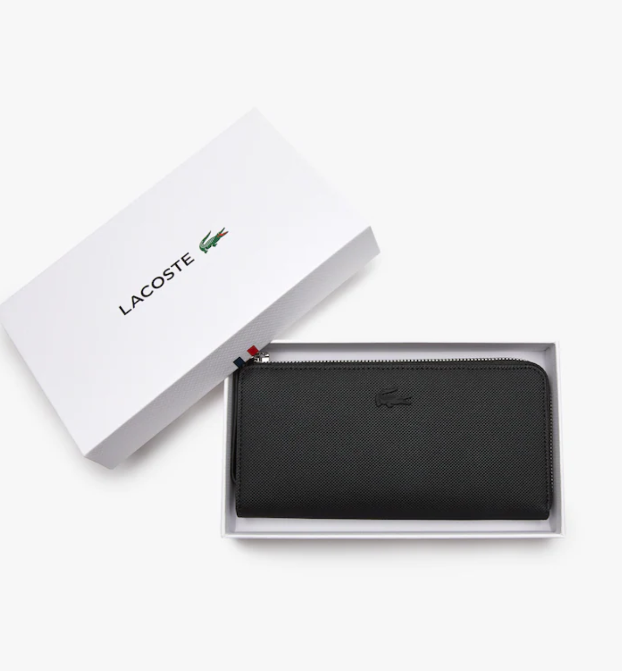 LACOSTE Portefeuille zippé unisexe Lacoste avec 8 fentes pour cartes