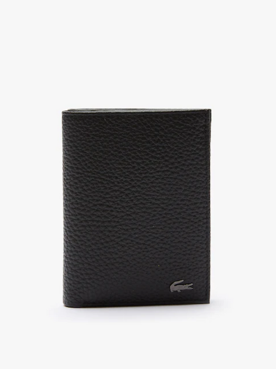 Portefeuille Lacoste pliable vertical en cuir grainé