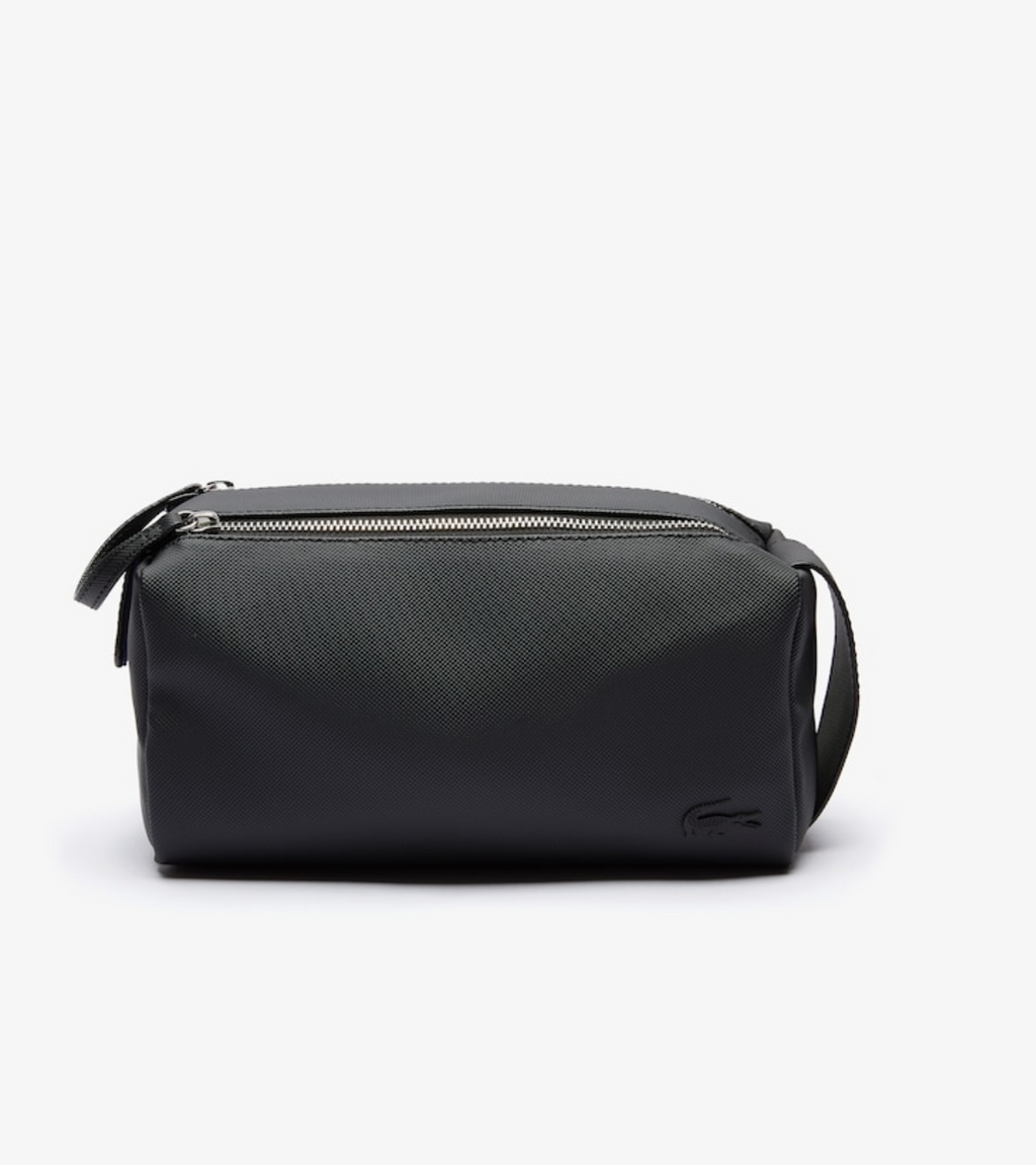 LACOSTE Trousse de toilette Lacoste double zip unisexe en petit piqué uni