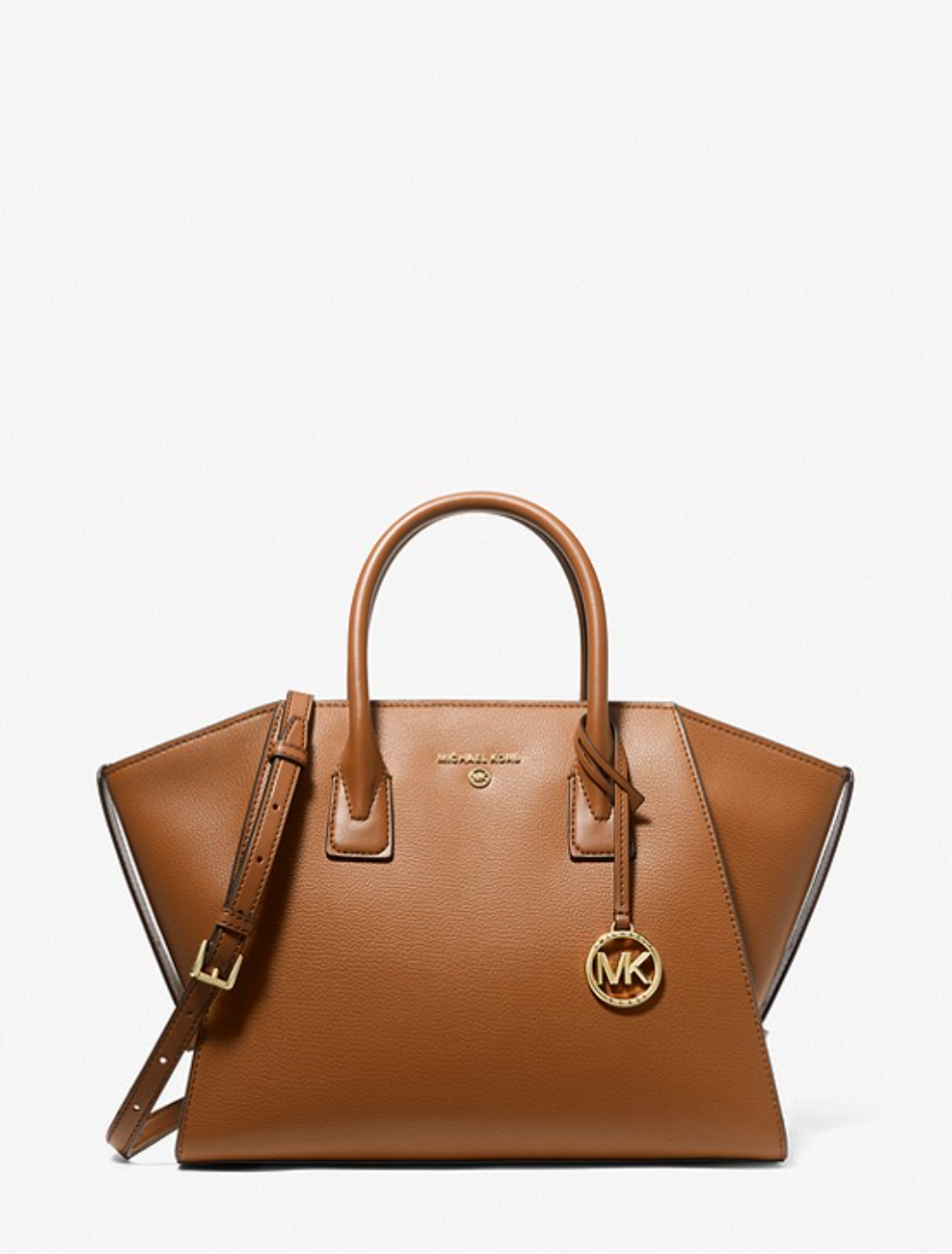 MICHAEL KORS Grand sac Avril en cuir à glissière supérieure Camel