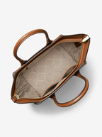 MICHAEL KORS Grand sac Avril en cuir à glissière supérieure Camel