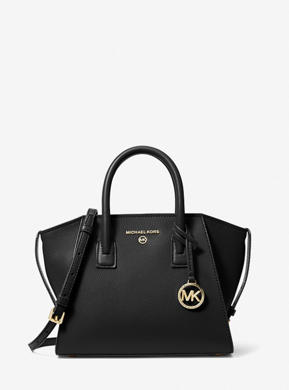 MICHAEL KORS Petit sac Avril en cuir à glissière supérieure Noir doré