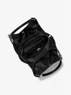 MICHAEL KORS Grand sac porté épaule Lillie en cuir grainé Noir/Argent
