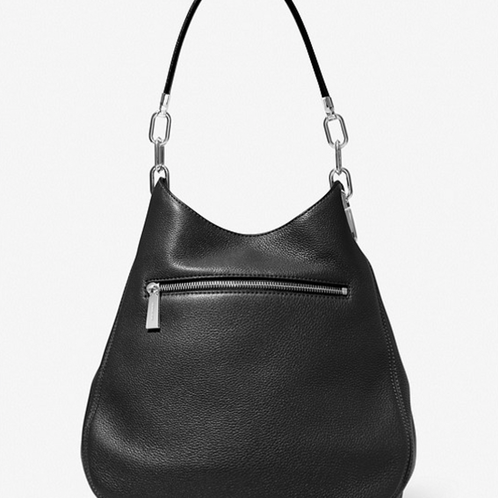 
                      
                        MICHAEL KORS Grand sac porté épaule Lillie en cuir grainé Noir/Doré
                      
                    