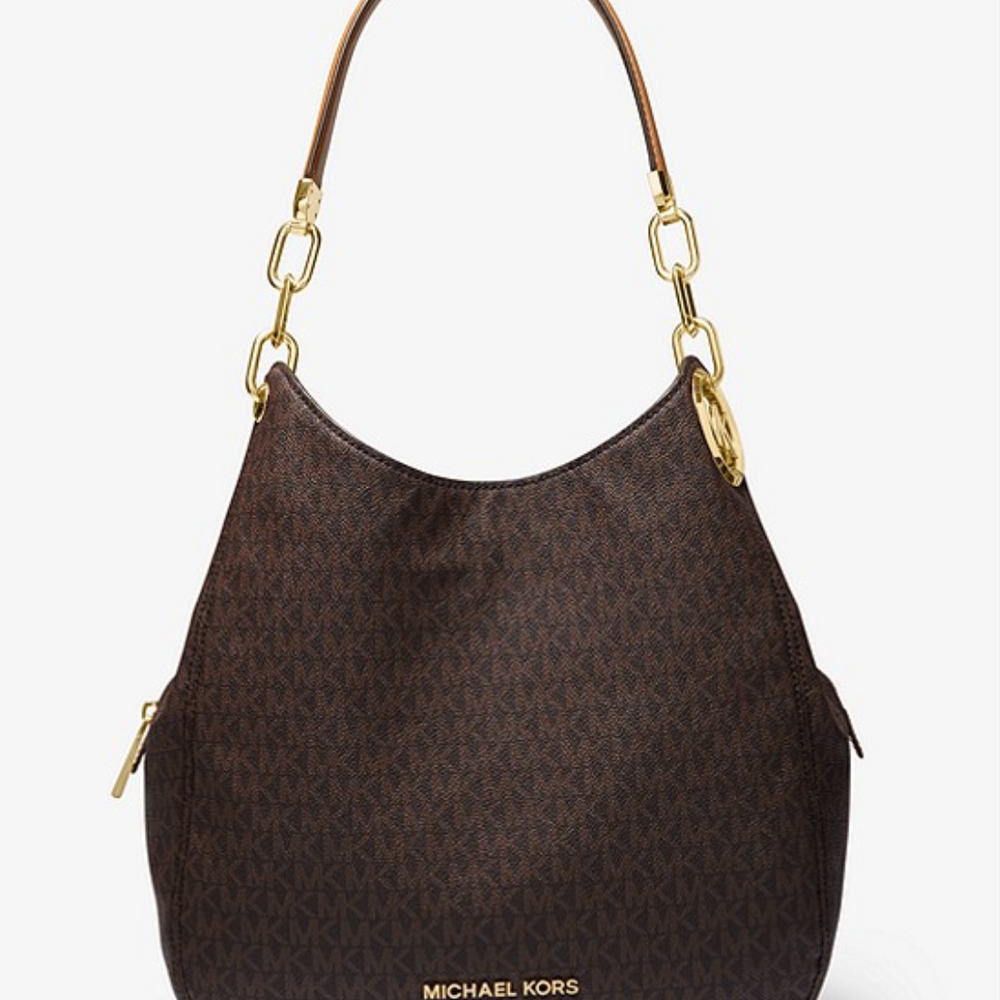 MICHAEL KORS Grand sac porte epaule Lillie en cuir graine Camel SARL NIALA