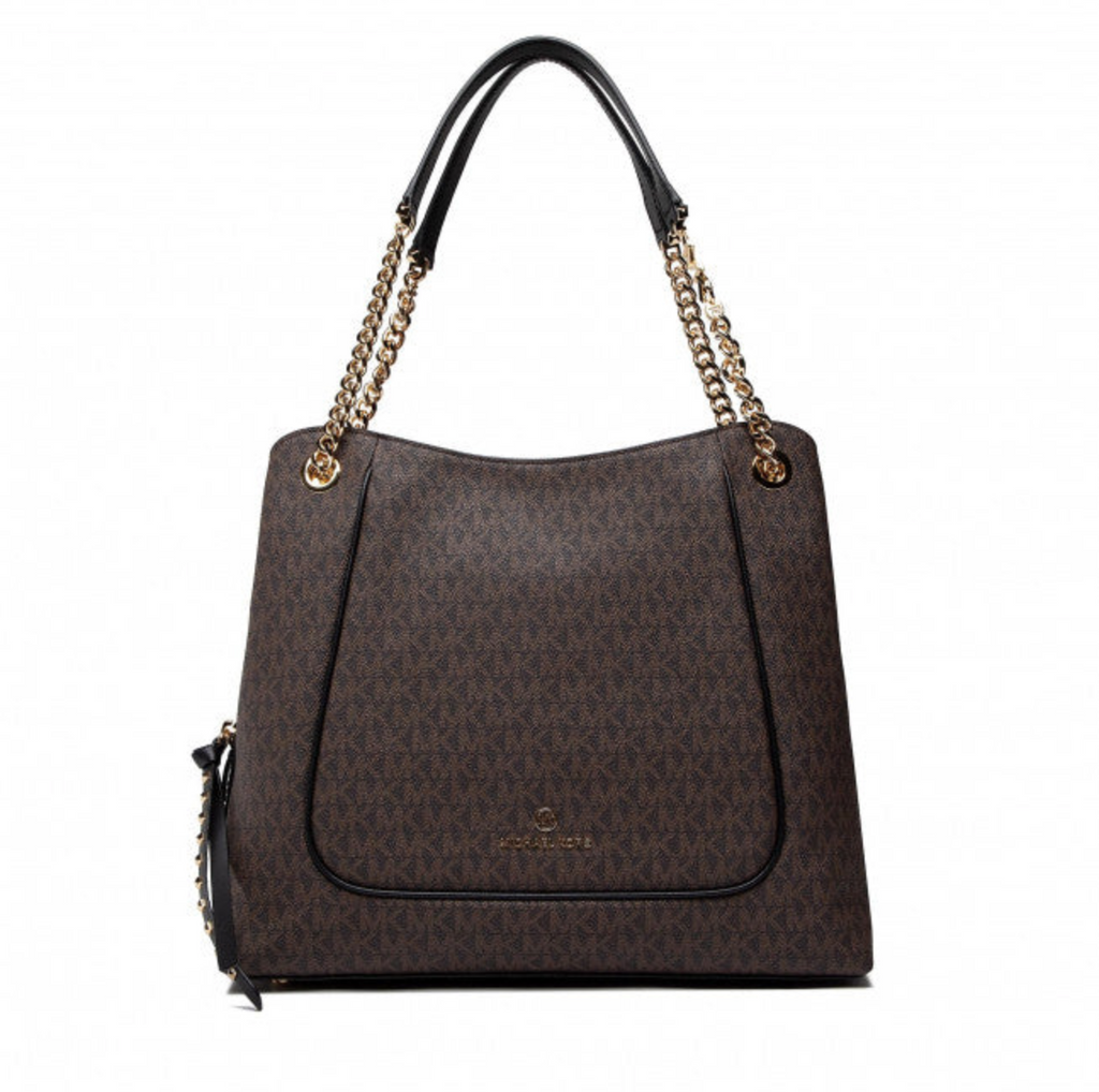 MICHAEL KORS Grand sac porté épaule Piper à logo Marron/Noisette