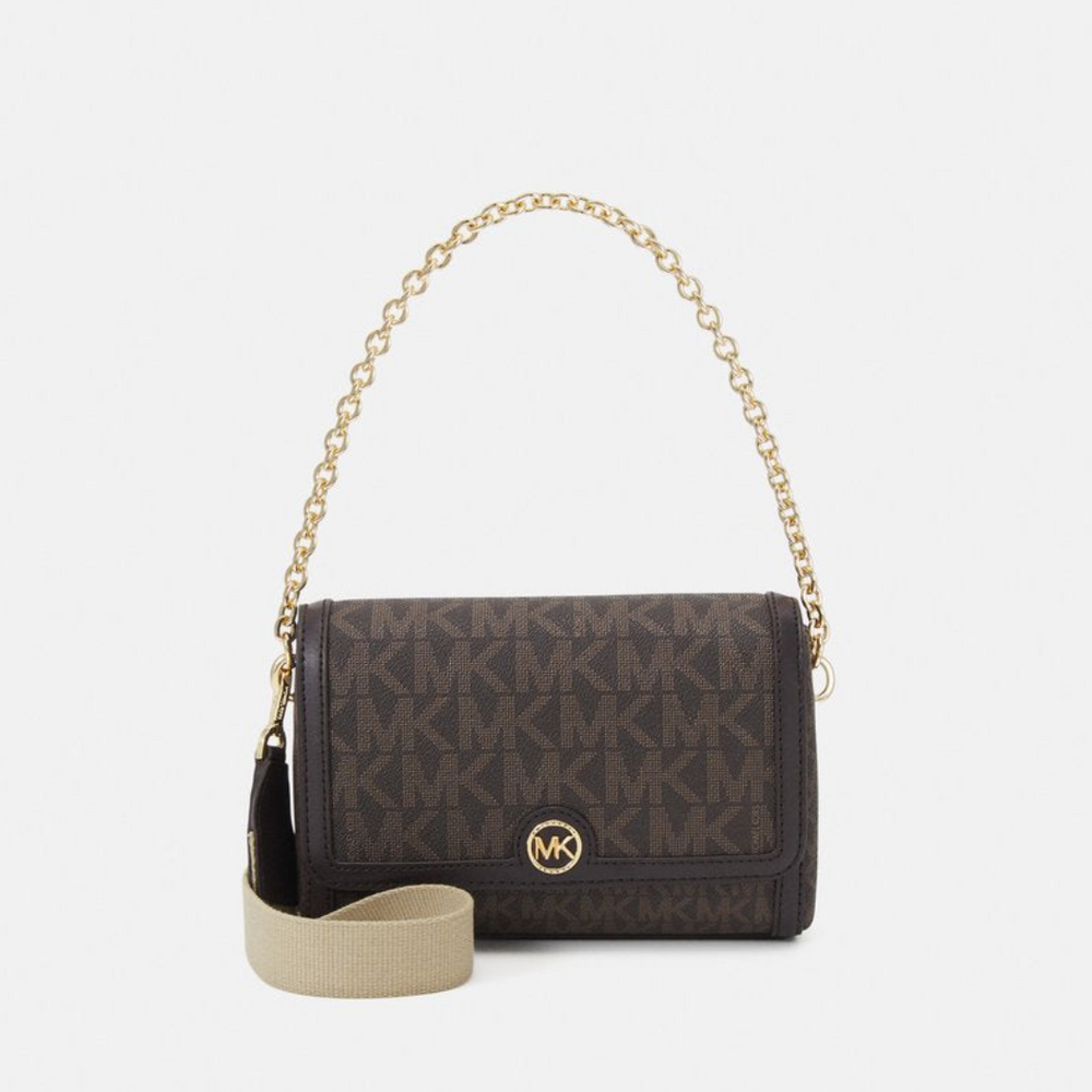 
                      
                        MICHAEL KORS Petit sac à bandoulière convertible Freya en cuir grainé Noir doré
                      
                    