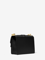 MICHAEL KORS Petit sac à bandoulière Greenwich en cuir saffiano Noir/doré