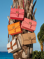 MICHAEL KORS Petit sac à bandoulière Greenwich en cuir saffiano Vanille/Noisette