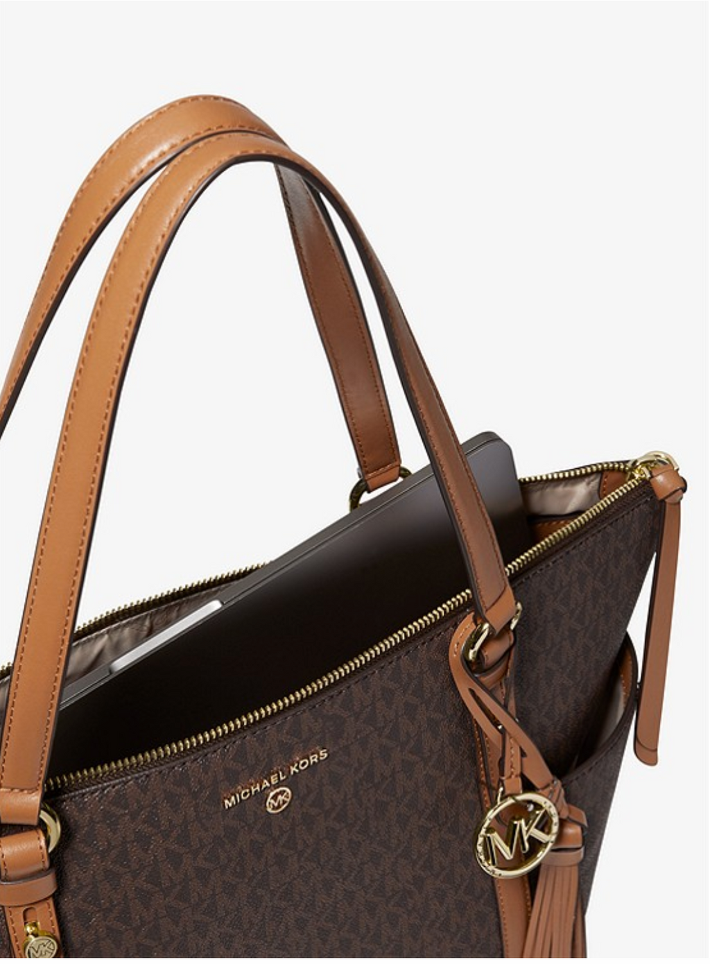 MICHAEL KORS Grand cabas Sullivan à logo avec glissière supérieure Bronze/Noisette