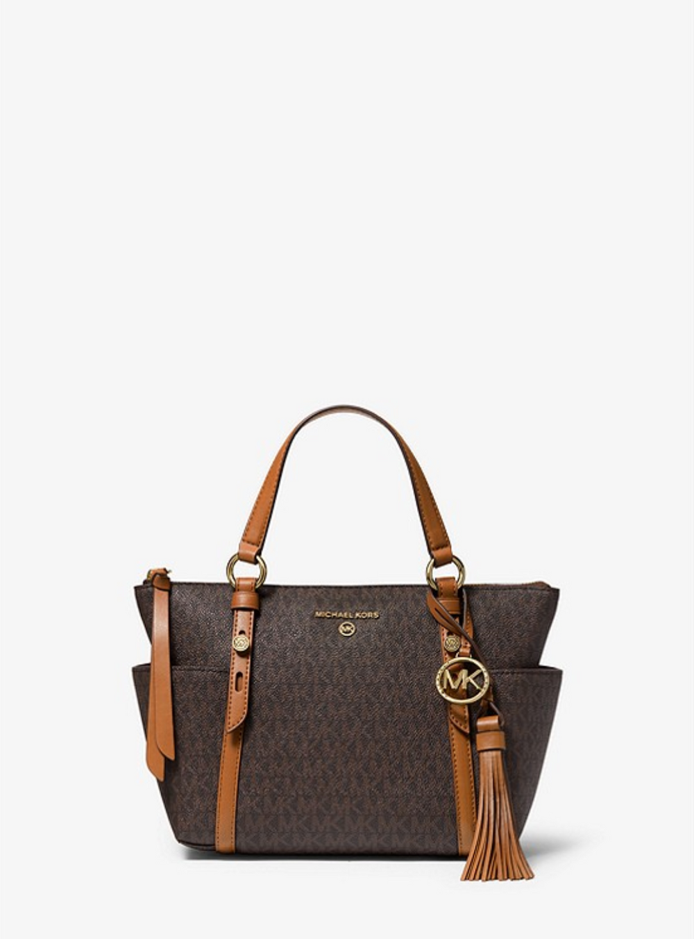 MICHAEL KORS Petit sac cabas Sullivan à logo avec glissière supérieure Bronze/Noisette