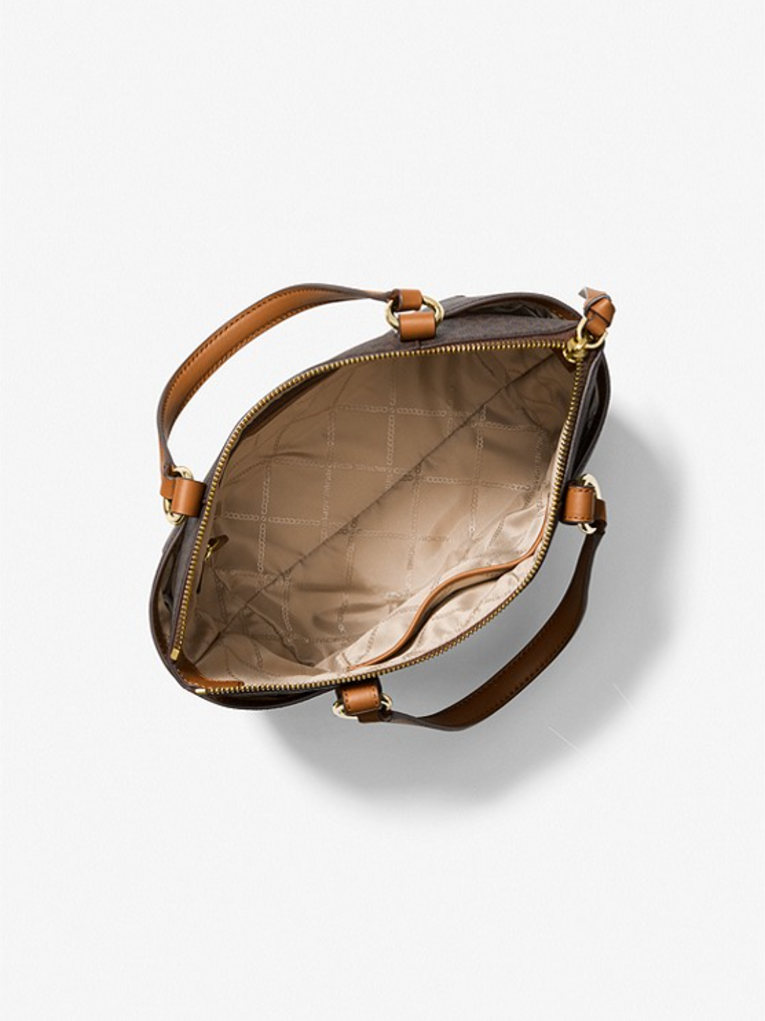 MICHAEL KORS Petit sac cabas Sullivan à logo avec glissière supérieure Bronze/Noisette