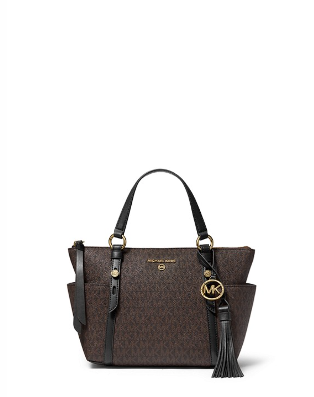 MICHAEL KORS Petit sac cabas Sullivan à logo avec glissière supérieure Marron/Noir