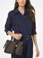 MICHAEL KORS Petit sac cabas Sullivan à logo avec glissière supérieure Marron/Noir