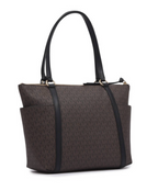 MICHAEL KORS Grand cabas Sullivan à logo avec glissière supérieure Marron/Noir