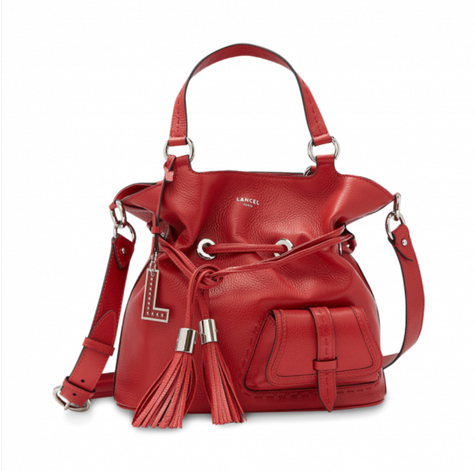 Rouge - Lancel Premier Flirt sac seau M