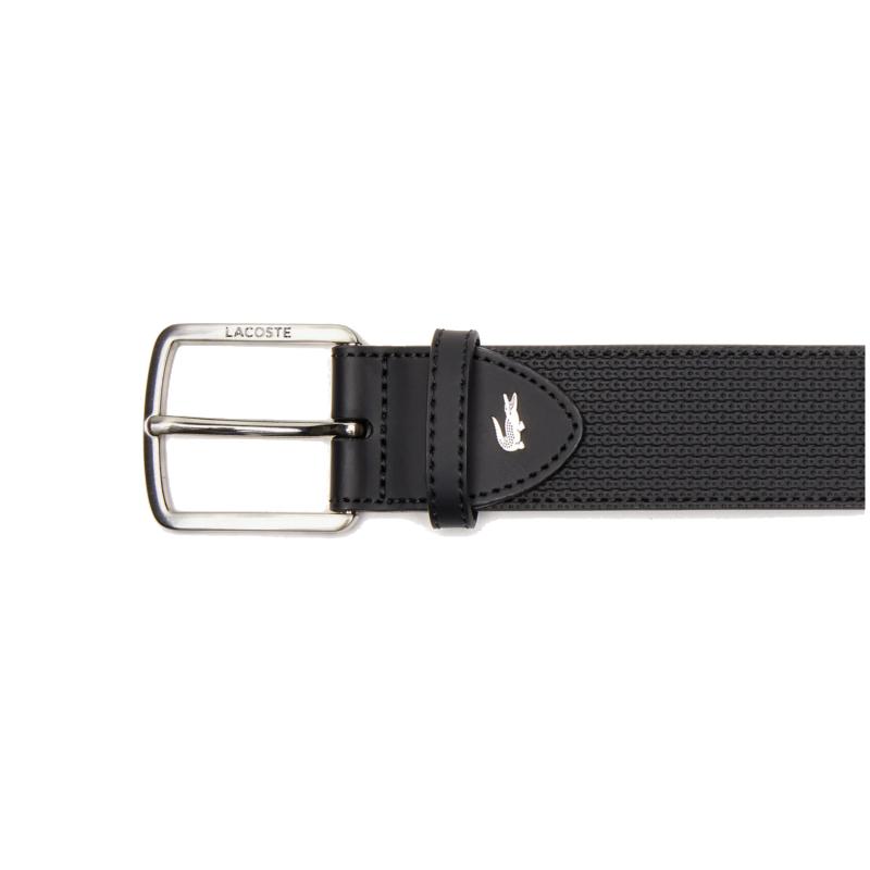 Ceinture en cuir texturé à boucle gravée Lacoste