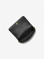 MICHAEL KORS Petit sac à bandoulière convertible Freya en cuir grainé Noir doré