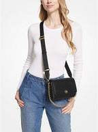 MICHAEL KORS Petit sac à bandoulière convertible Freya en cuir grainé Noir doré
