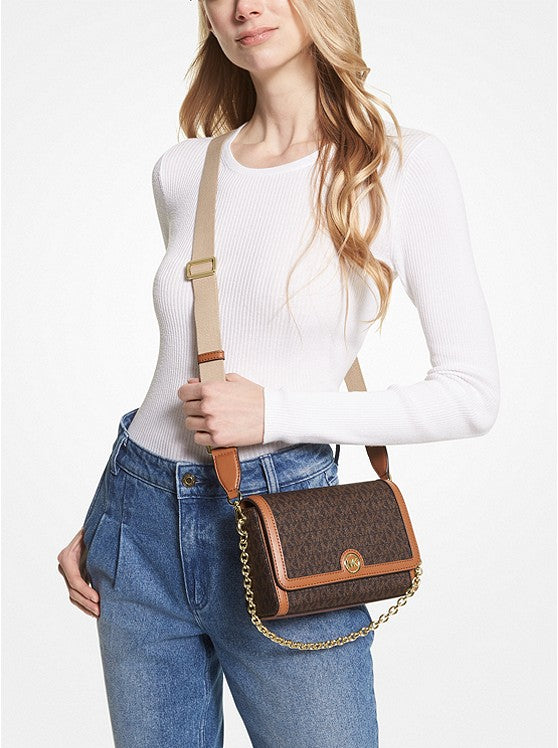 MICHAEL KORS Petit sac à bandoulière convertible Freya avec logo Marron/Noisette