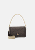 MICHAEL KORS Petit sac à bandoulière convertible Freya avec logo Marron/Noir
