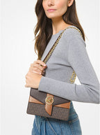MICHAEL KORS Petit sac à bandoulière Greenwich en cuir saffiano à couleurs contrastées avec logo