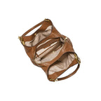 MICHAEL KORS Grand sac porté épaule Lillie en cuir grainé Camel