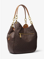MICHAEL KORS Grand sac porté épaule Lillie en cuir Bronze/Noisette