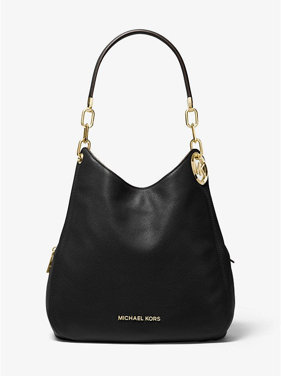
                      
                        MICHAEL KORS Grand sac porté épaule Lillie en cuir grainé Noir/Argent
                      
                    