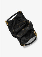 MICHAEL KORS Grand sac porté épaule Lillie en cuir grainé Noir/Doré