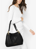 MICHAEL KORS Grand sac porté épaule Raven en cuir Noir/Doré