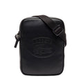 Sacoche verticale cuir Casual avec marquage embossé - Noir