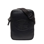 Sacoche verticale cuir Casual avec marquage embossé - Noir