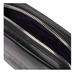 Sacoche verticale cuir Casual avec marquage embossé - Noir