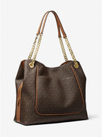 MICHAEL KORS Grand sac porté épaule Piper à logo Marron/Noisette