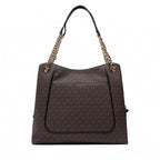 MICHAEL KORS Grand sac porté épaule Piper à logo Marron/Noir