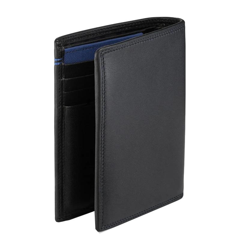 LE TANNEUR Portefeuille Martin vertical moyen modèle zippé 2 volets en cuir lisse
