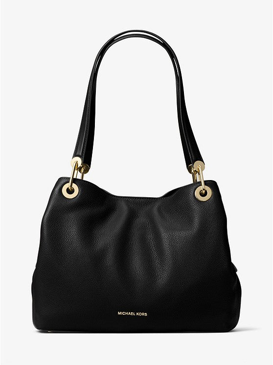 MICHAEL KORS Grand sac porté épaule Raven en cuir Noir/Doré