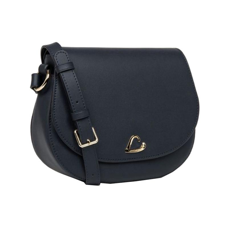 Sac Lancaster besace en cuir de vachette bleu marine
