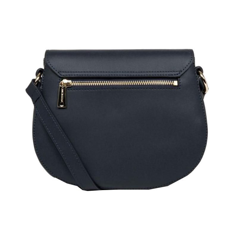 Sac Lancaster besace en cuir de vachette bleu marine