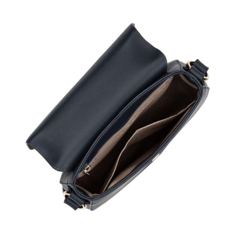 Sac Lancaster besace en cuir de vachette bleu marine