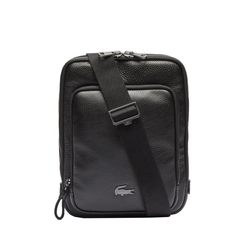Sac à bandoulière plat en cuir pleine fleur mat Soft Mate
