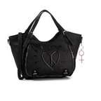 Sac à main DESIGUAL en black denim brodé