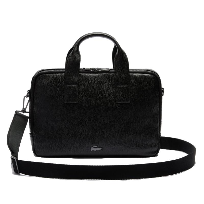 Sac à ordinateur Lacoste Soft Mate souple en cuir grainé mat