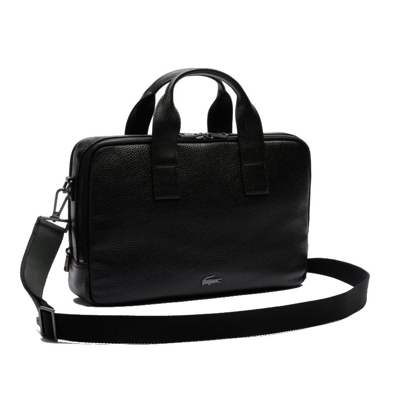 Sac à ordinateur Lacoste Soft Mate souple en cuir grainé mat