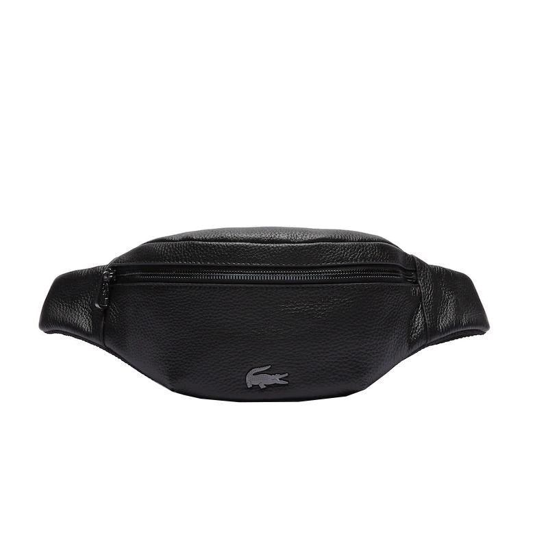 Sac banane zippé en cuir grainé Soft Mate pour homme Lacoste