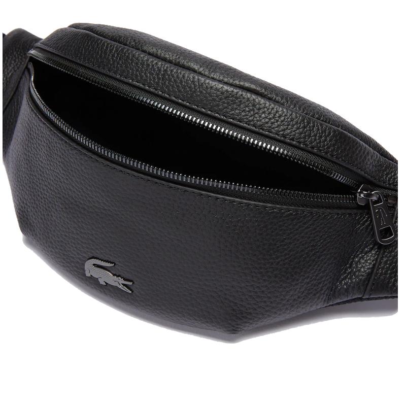 Sac banane zippé en cuir grainé Soft Mate pour homme Lacoste