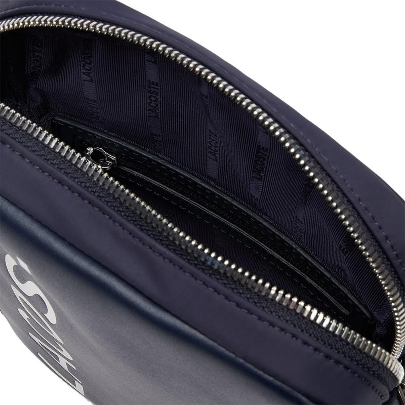 Sacoche verticale Lacoste Signature en cuir uni